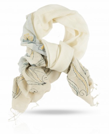 Палантин Женский ZW.EMB/WHITE.BEIGE